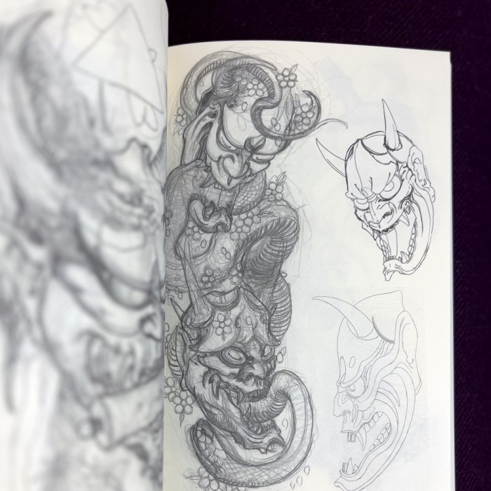 Japanese and Biomechanical theme tattoo designs  by Evan Griffith